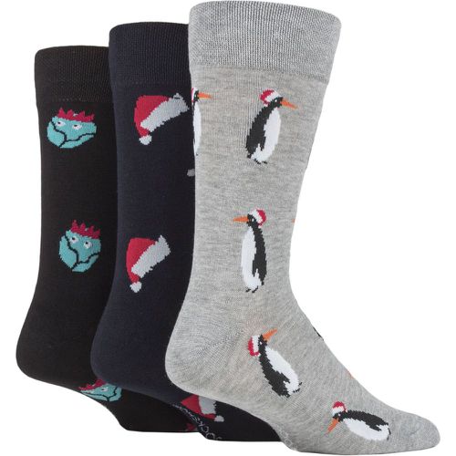Mens 3 Pair SOCKSHOP Christmas Bamboo Socks Penguin/Hats/Sprouts 7-11 Mens - Lazy Panda - Modalova