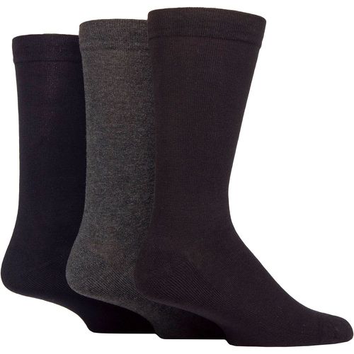 Mens 3 Pair Comfort Sole Gentle Bamboo Socks Black / Navy / Grey 7-11 Mens - SockShop - Modalova