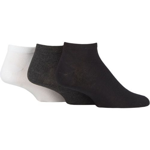 Mens 3 Pair Bamboo Trainer Socks with Smooth Toe Seams Black / Charcoal / White 12-14 Mens - SockShop - Modalova
