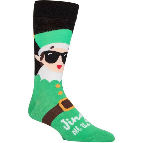 Mens and Women's SOCKSHOP 1 Pair Bamboo Fun & Novelty Socks Jingle All The Way Elf 12-14 Mens - Lazy Panda - Modalova