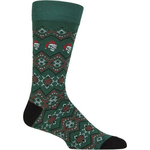 Mens and Women's SOCKSHOP 1 Pair Bamboo Fun & Novelty Socks Green Skulls 7-11 - Lazy Panda - Modalova