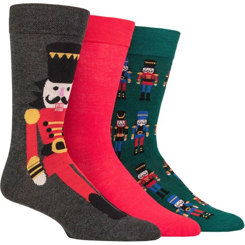 Mens 3 Pair SOCKSHOP Christmas Bamboo Socks Nutcracker 7-11 Mens - Lazy Panda - Modalova