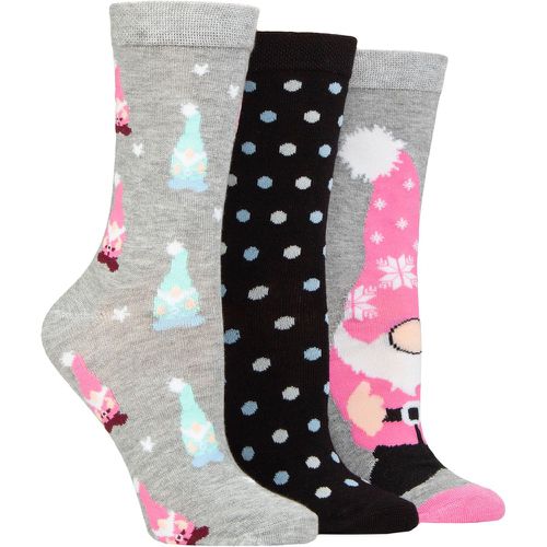 Women's 3 Pair SOCKSHOP Christmas Bamboo Socks Christmas Gnomes 4-8 Ladies - Lazy Panda - Modalova