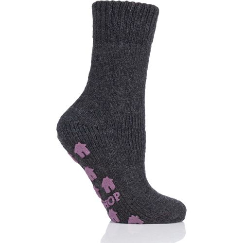 Pair Charcoal Natural Home Slipper Socks Unisex 4-8 Ladies - SockShop - Modalova