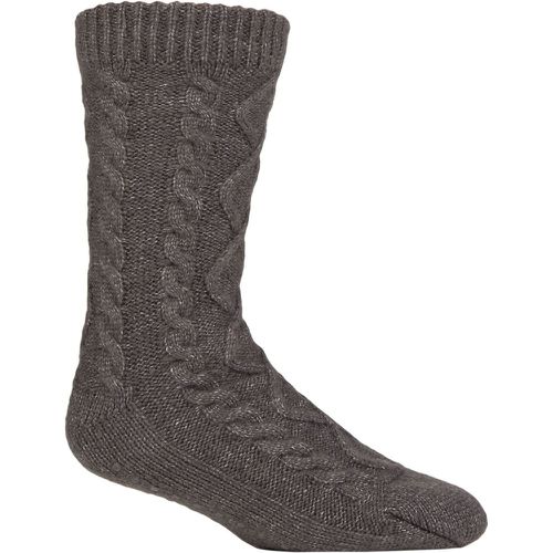 Mens 1 Pair Slipper Socks with Grip Charcoal 7-11 - SockShop - Modalova