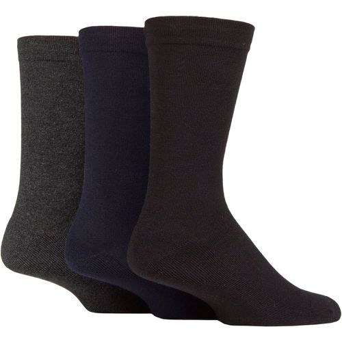 Mens 3 Pair Half Cushion Gentle Bamboo Socks Black / Navy / Grey 12-14 Mens - SockShop - Modalova
