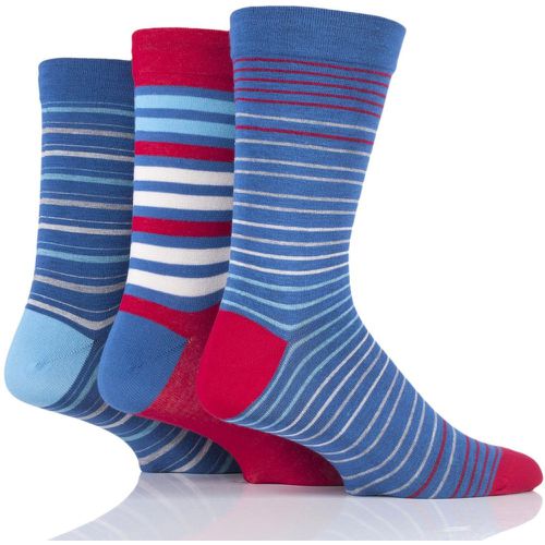 Pair Alpine Stripe Comfort Cuff Gentle Bamboo Striped and Plain Socks with Smooth Toe Seams Men's 7-11 Mens - SockShop - Modalova