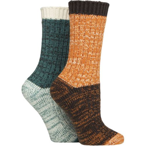 Women's 2 Pair Velvet Soft Chunky Rib Boot Socks Marmalade 4-8 Ladies - SockShop - Modalova