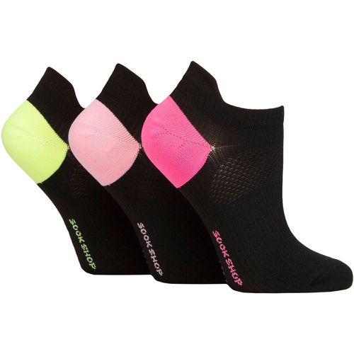 Women's 3 Pair Poly Sports No Show Socks / Lime / Pink 4-8 - SockShop - Modalova