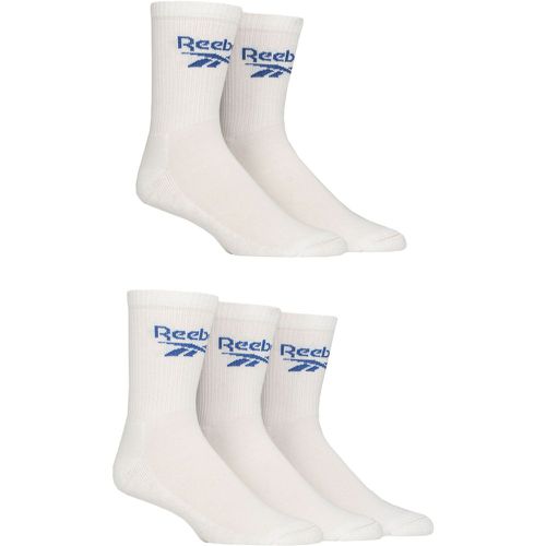 Mens and Women's 5 Pair Foundation Cotton Crew Socks 6.5-8 UK - Reebok - Modalova