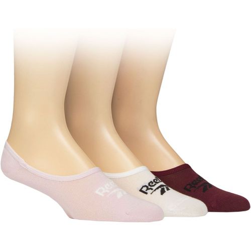 Mens and Ladies 3 Pair Essentials Cotton Ped Socks Sand / White / Burgundy 2.5-3.5 UK - Reebok - Modalova