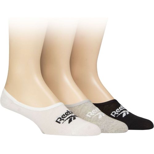 Mens and Ladies 3 Pair Essentials Cotton Ped Socks White / Grey / Black 2.5-3.5 UK - Reebok - Modalova