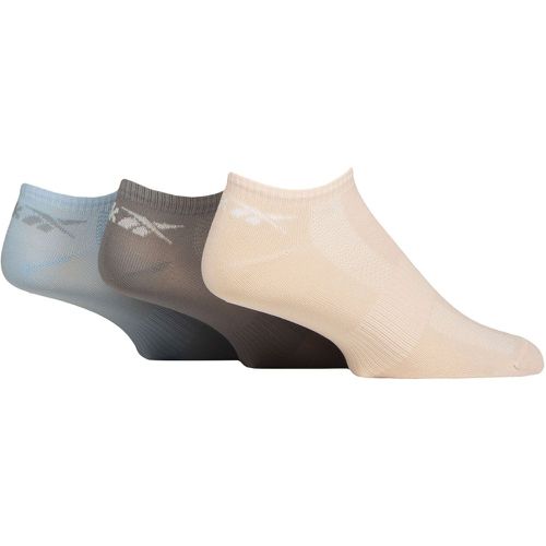 Mens and Ladies 3 Pair Essentials Recycled Trainer Socks Sand / Grey / Light Blue 2.5-3.5 UK - Reebok - Modalova