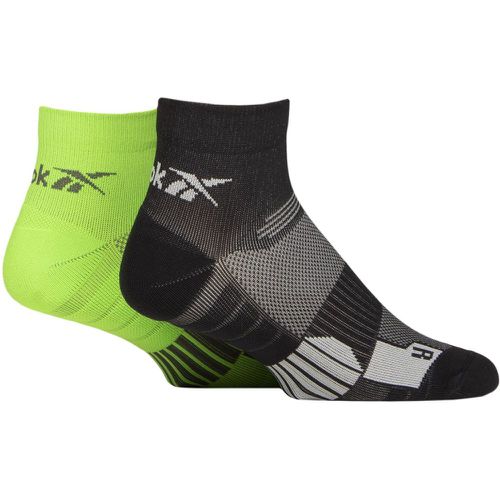 Mens and Ladies 2 Pair Technical Recycled Ankle Technical Cycling Socks / Green 8.5-10 UK - Reebok - Modalova
