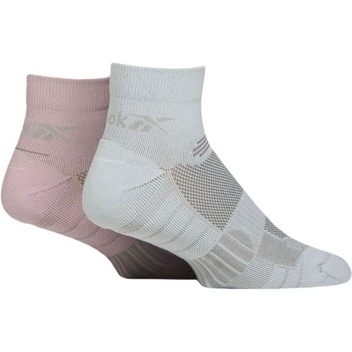 Mens and Ladies 2 Pair Technical Recycled Ankle Technical Cycling Socks Light / Sand 2.5-3.5 UK - Reebok - Modalova