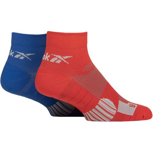 Mens and Women's 2 Pair Technical Recycled Ankle Technical Cycling Socks Red / Blue 4.5-6 UK - Reebok - Modalova