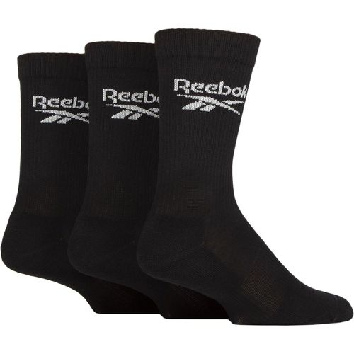Mens and Ladies 3 Pair Core Ribbed Cotton Crew Socks 8.5-10 UK - Reebok - Modalova