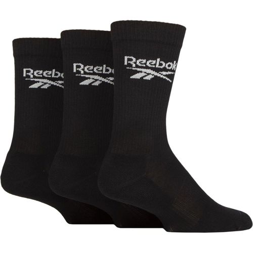 Mens and Women's 3 Pair Core Ribbed Cotton Crew Socks 6.5-8 UK - Reebok - Modalova