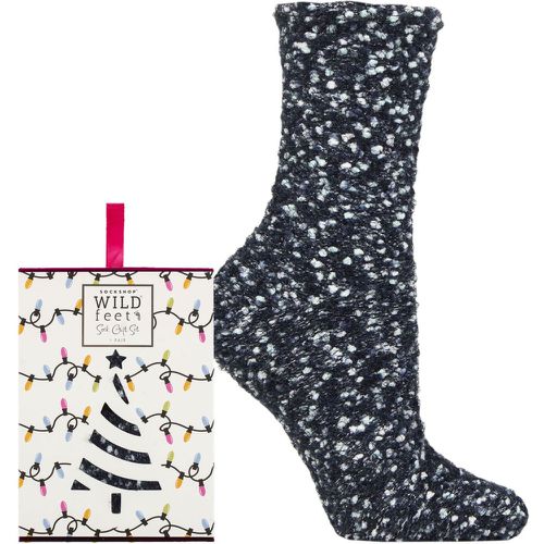 Ladies 1 Pair Wildfeet Christmas Gift Boxed Popcorn Bed Socks Dark Navy 4-8 - SockShop - Modalova