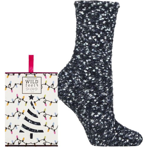 Women's 1 Pair SOCKSHOP Christmas Gift Boxed Popcorn Bed Socks Dark Navy 4-8 - Wildfeet - Modalova