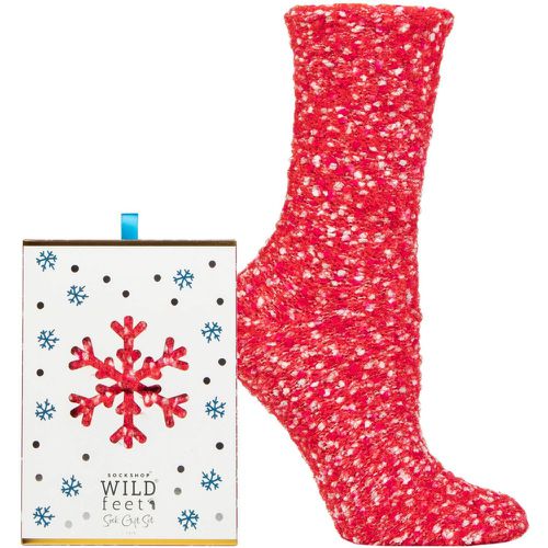 Ladies 1 Pair SOCKSHOP Wildfeet Christmas Gift Boxed Popcorn Bed Socks 4-8 Ladies - Wild Feet - Modalova