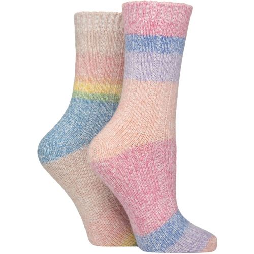 Women's 2 Pair SOCKSHOP Space Dye Super Soft Lounge Socks Space Dye Multi 4-8 - Wildfeet - Modalova
