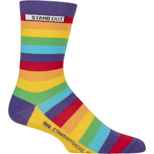 Pair Rainbow Pride Cotton Socks Rainbow 3-7 - Stand Out Socks - Modalova