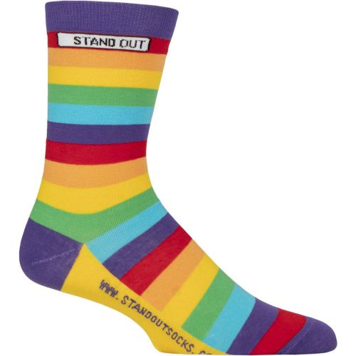 Pair Rainbow Pride Cotton Socks Rainbow 8-12 - Stand Out Socks - Modalova