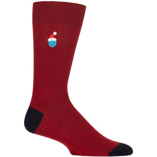 Mens and Women's 1 Pair Smiley Santa Embroidery Socks Multi 7.5-11.5 Unisex - Happy Socks - Modalova