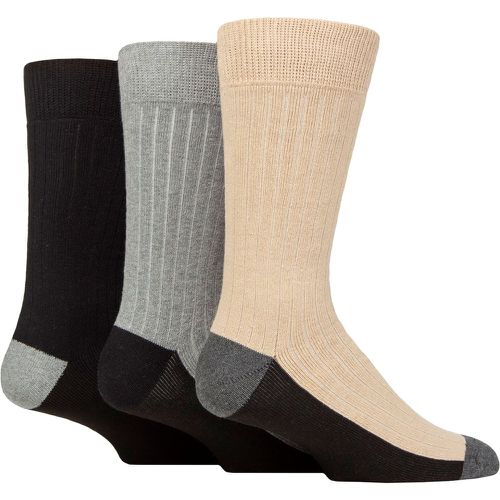 Mens 3 Pair SOCKSHOP Wildfeet Recycled Cotton Boot Socks Black / Charcoal / Beige 7-11 Mens - Wild Feet - Modalova