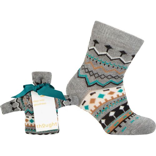 Kids 1 Pair Dannie Fairisle Christmas Jumper Gift Bagged Bamboo Socks Multi 12-24 Months - Thought - Modalova