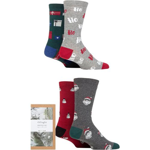 Mens 4 Pair Talton Christmas Organic Cotton Gift Boxed Socks Assorted 7-11 Mens - Thought - Modalova