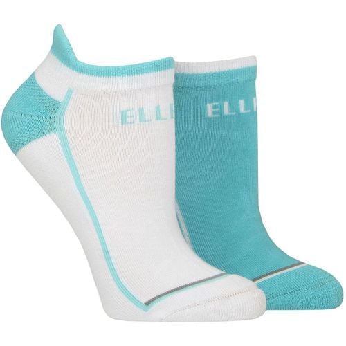 Women's 2 Pair Elle Sports Cotton Cushioned Trainer Socks Aqua 4-8 - SockShop - Modalova