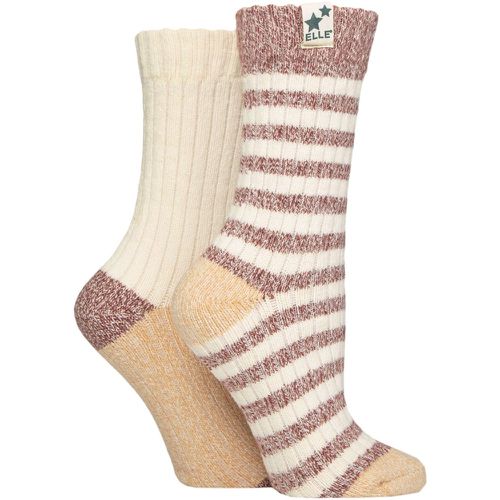 Women's 2 Pair Soft Ribbed Boot Socks Cinnamon 4-8 Ladies - Elle - Modalova