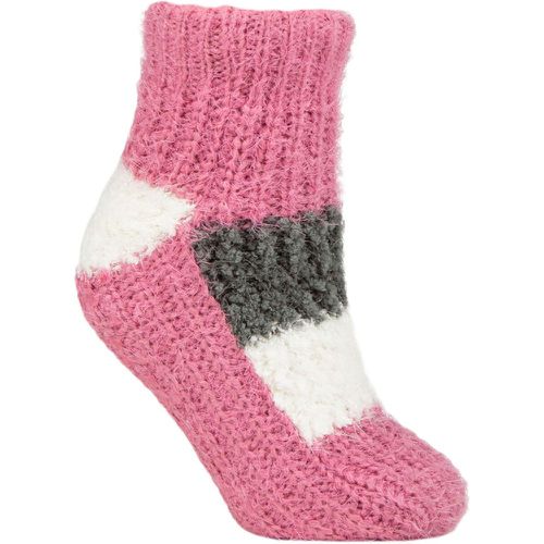 Women's 1 Pair Sherpa Lined Slipper Socks Wild Rose 4-8 - Elle - Modalova