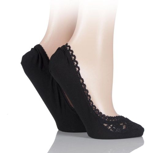 Pair Lacy and Plain Fashion Shoe Liners Ladies 4-8 Ladies - Elle - Modalova