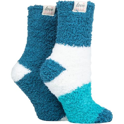 Ladies 2 Pair Fluffy and Cosy Blissful Bed Time Socks Peacock Broad 4-8 Ladies - Elle - Modalova