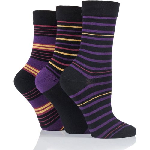 Pair Black Pansy Gentle Bamboo Socks with Smooth Toe Seams in Plains and Stripes Ladies 4-8 Ladies - SockShop - Modalova
