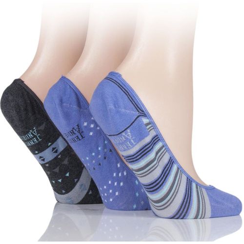 Pair Lilac Striped Cotton Invisible Socks Ladies 4-8 Ladies - Jennifer Anderton - Modalova
