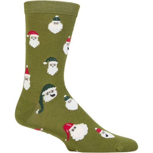 Mens 1 Pair Alfredo Christmas Santa Bamboo Socks Lichen 7-11 - Thought - Modalova