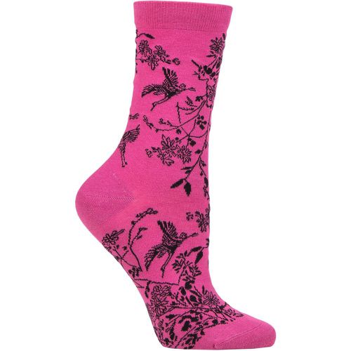 Ladies 1 Pair Fina Bird Organic Cotton Socks Violet 4-7 Ladies - Thought - Modalova