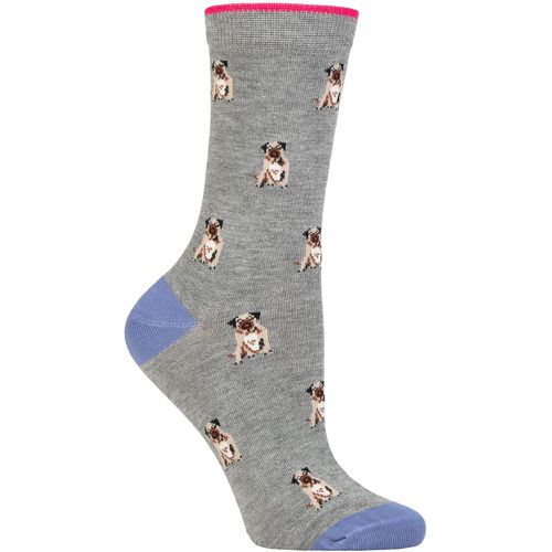 Women's 1 Pair Kenna Dog Bamboo Socks Marle 4-7 - Thought - Modalova