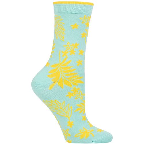 Ladies 1 Pair Bamboo and Organic Cotton Floral Socks Mint 4-7 Ladies - Thought - Modalova