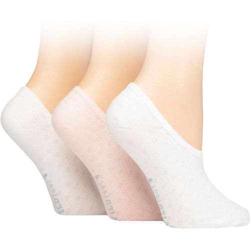 Ladies 3 Pair SOCKSHOP Mesh Pattern Fashion Shoe Liner Socks Spotty White / Pink / White 4-8 - Wildfeet - Modalova