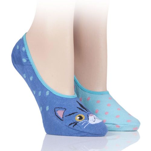 Pair Cat Invisible Socks Ladies 4-8 Ladies - Wild Feet - Modalova
