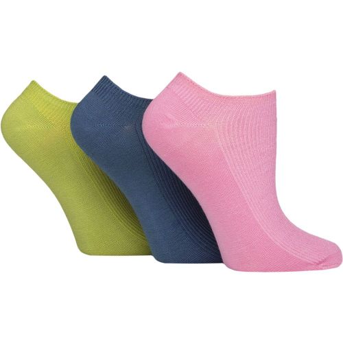 Women's 3 Pair Bamboo Ribbed No Show Socks Coastal Joy 4-8 - Elle - Modalova
