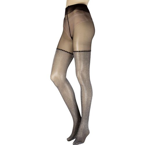 Women's 1 Pair Tabasco Lurex Mock Hold Up Tights Small - Trasparenze - Modalova