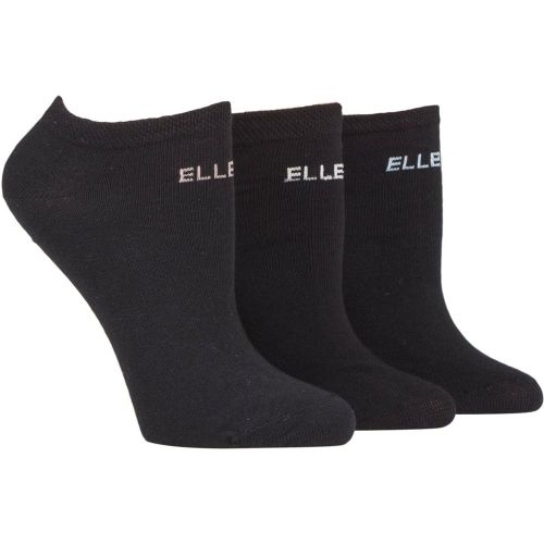 Pair Plain Cotton No-Show Trainer Socks Ladies 4-8 Ladies - Elle - Modalova