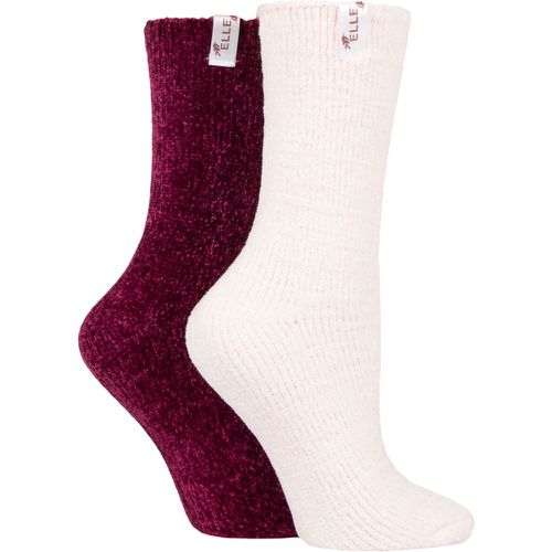 Women's 2 Pair Chenille Boot Socks Mauvewood 4-8 Ladies - Elle - Modalova