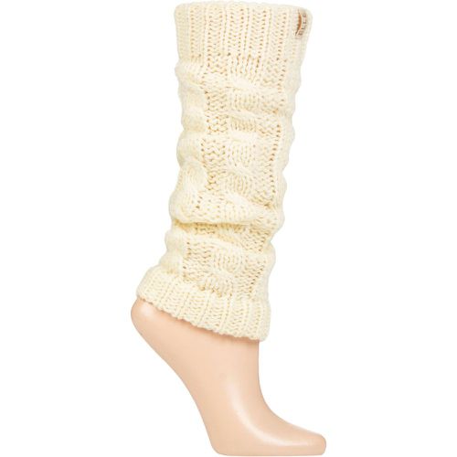 Pair Chunky Cable Knit Leg Warmers Ladies One Size - Elle - Modalova